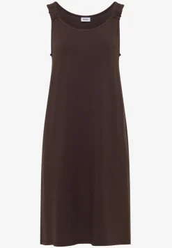 Knielange jurk met knoopdetail