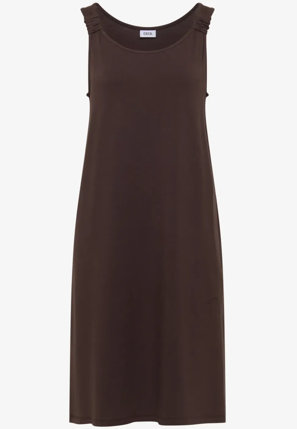 Knielange jurk met knoopdetail