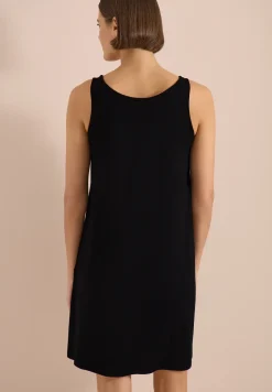 Knielange jurk met knoopdetail