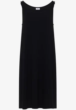 Knielange jurk met knoopdetail