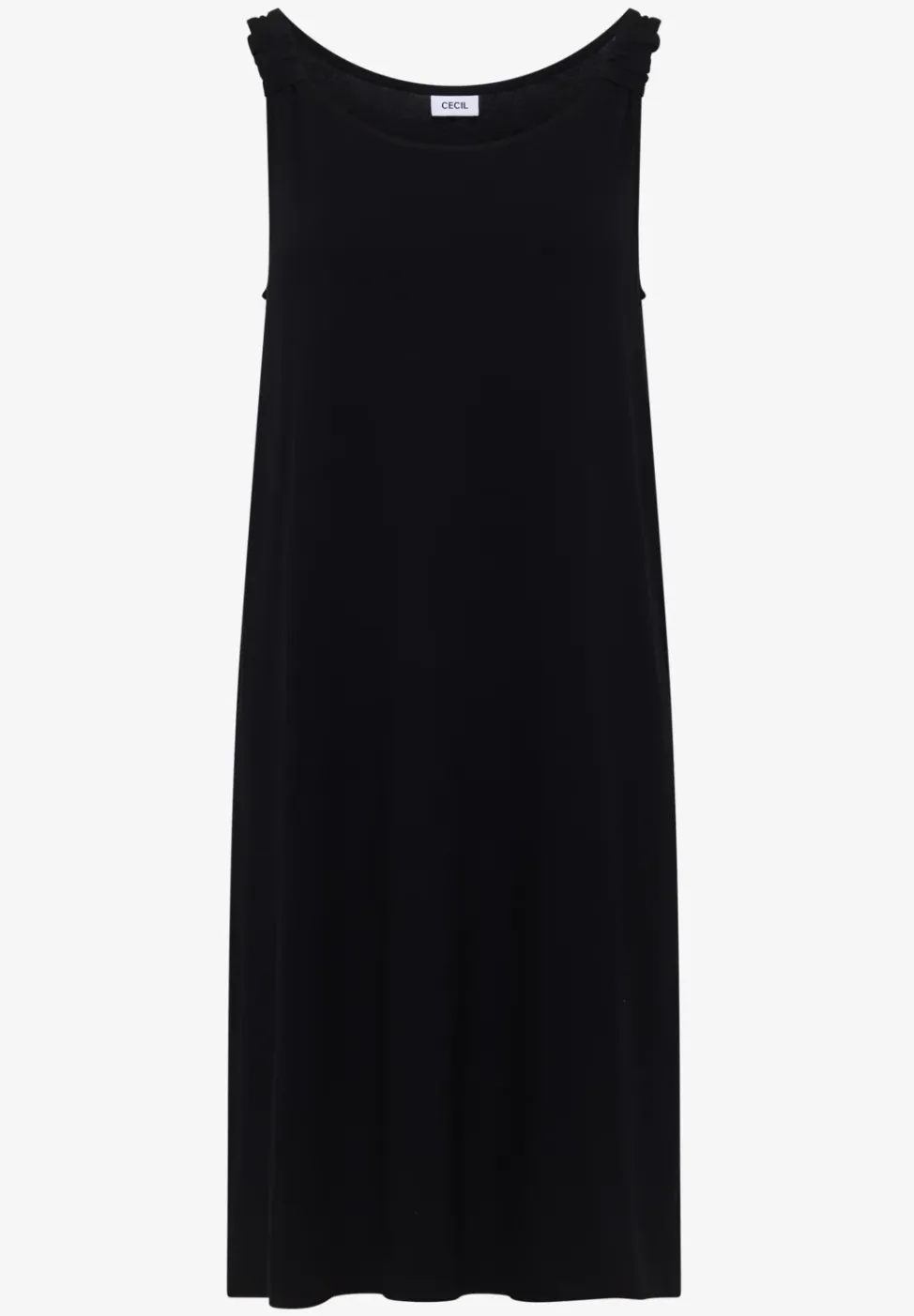 Knielange jurk met knoopdetail