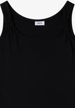 Knielange jurk met knoopdetail