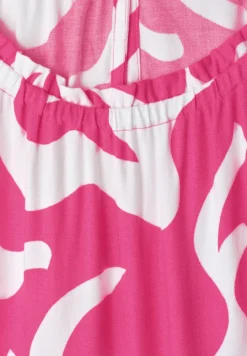 Knielange jurk met ronde hals en print