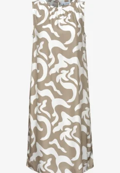 Knielange jurk met ronde hals en print
