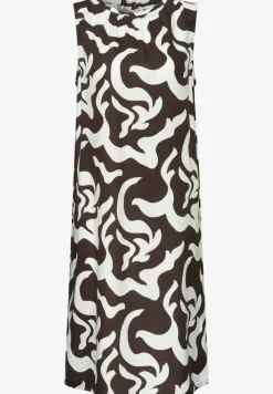 Knielange jurk met ronde hals en print