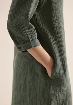 Knielange jurk van mousseline