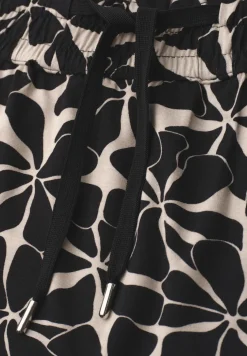 Knielange rok met elastische tailleband en print