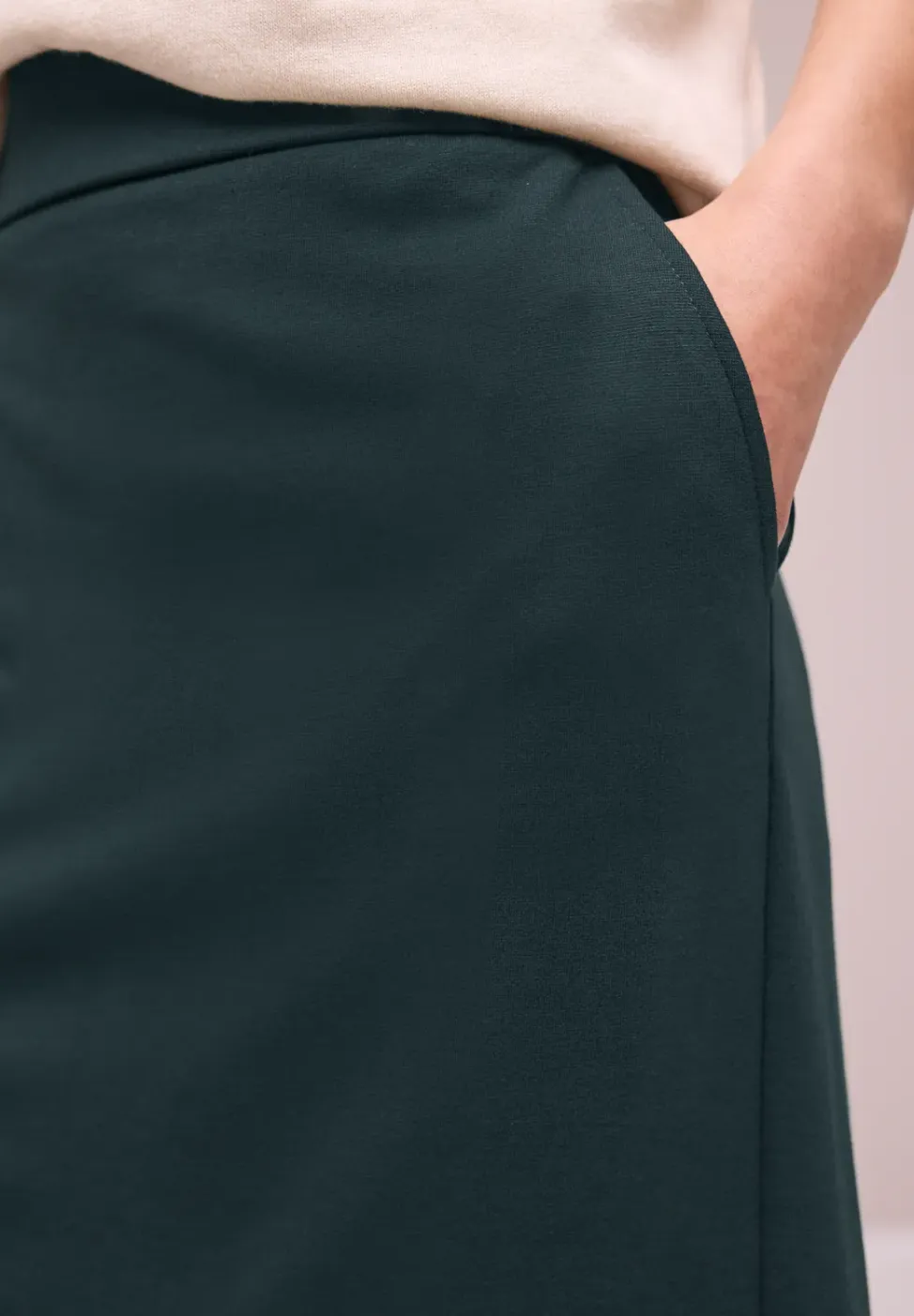 Knielange rok met paperbag tailleband