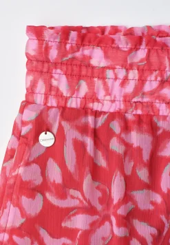 Knielange chiffonrok met volants