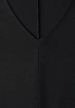 Knielange jersey jurk met korte mouwen
