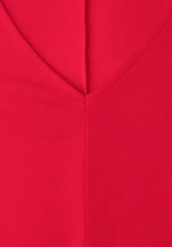 Knielange jersey jurk met korte mouwen