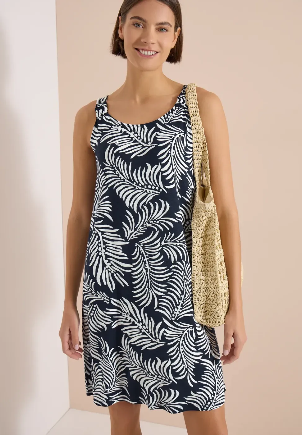 Knielange jersey jurk met print