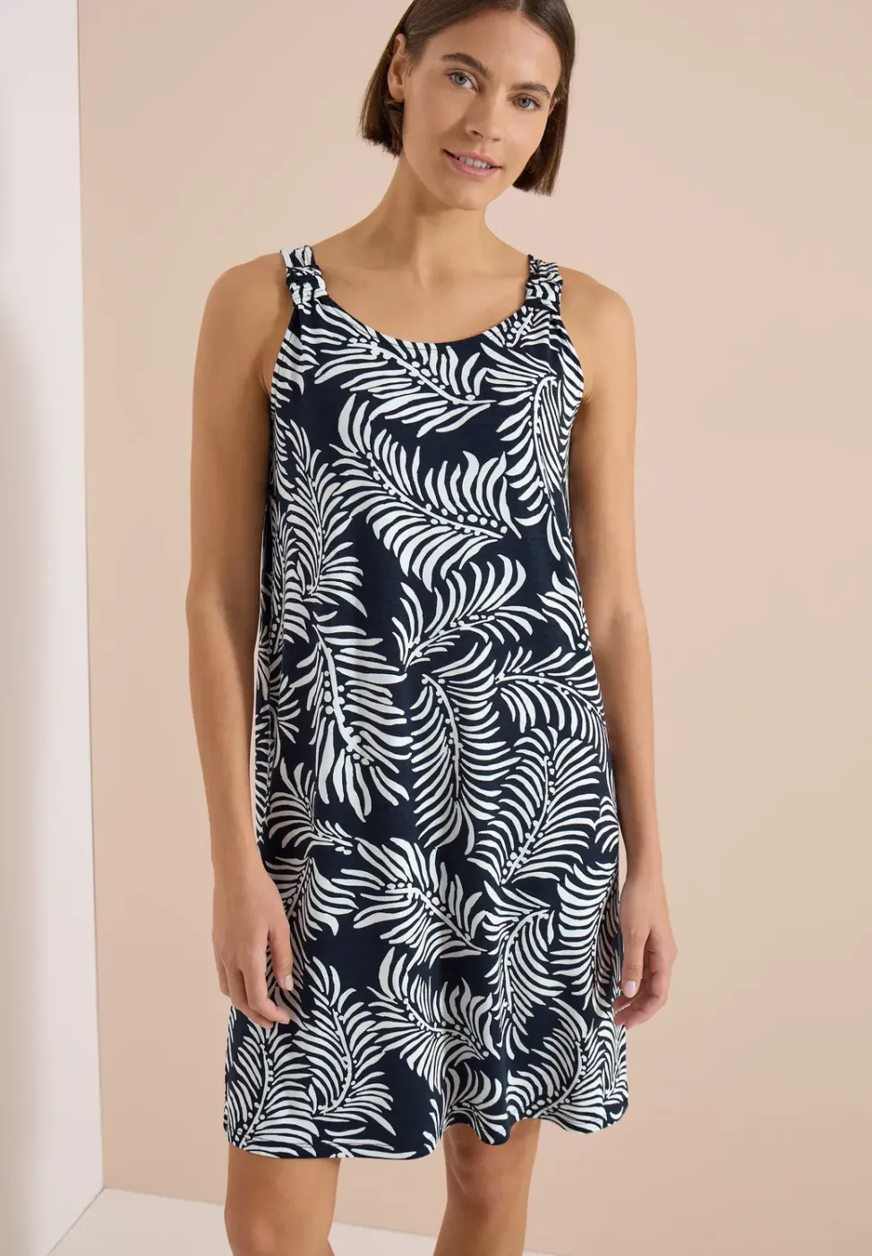 Knielange jersey jurk met print