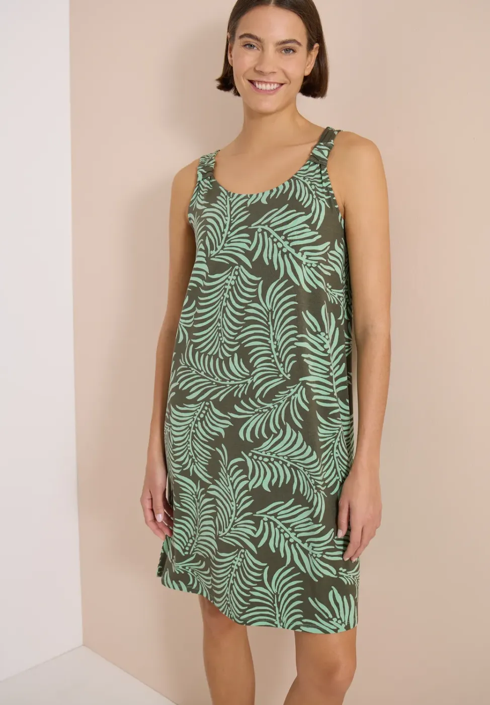Knielange jersey jurk met print