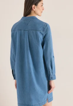 Knielange jurk in denimlook