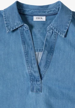 Knielange jurk in denimlook
