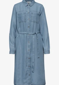 Knielange jurk in een verwassen look