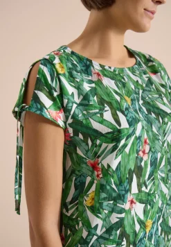 Knielange jurk met bloemenpatroon