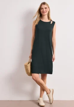 Knielange jurk met gespdetail