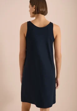 Knielange jurk met knoopdetail