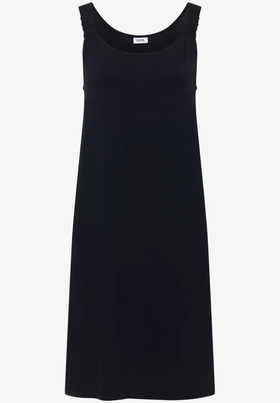 Knielange jurk met knoopdetail