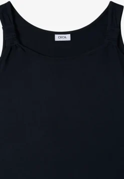 Knielange jurk met knoopdetail