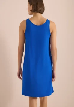 Knielange jurk met knoopdetail