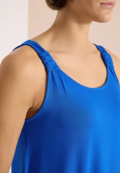Knielange jurk met knoopdetail