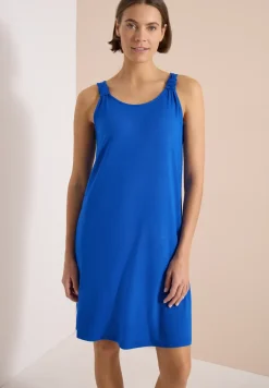 Knielange jurk met knoopdetail