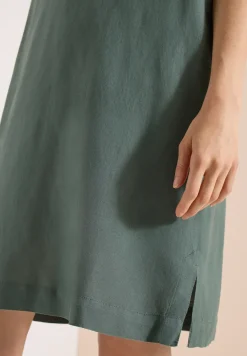 Knielange jurk van linnenmix