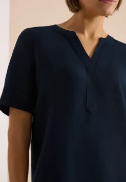 Knielange jurk van linnenmix