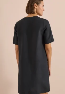 Knielange jurk van linnenmix
