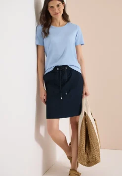 Knielange rok in een verwassen look