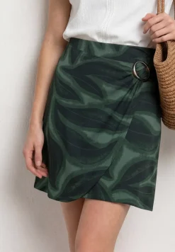 Knielange rok in wikkel-look