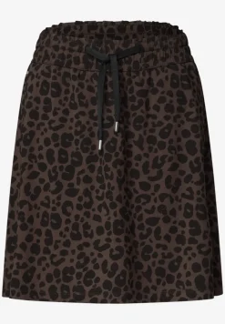 Knielange rok met elastische tailleband