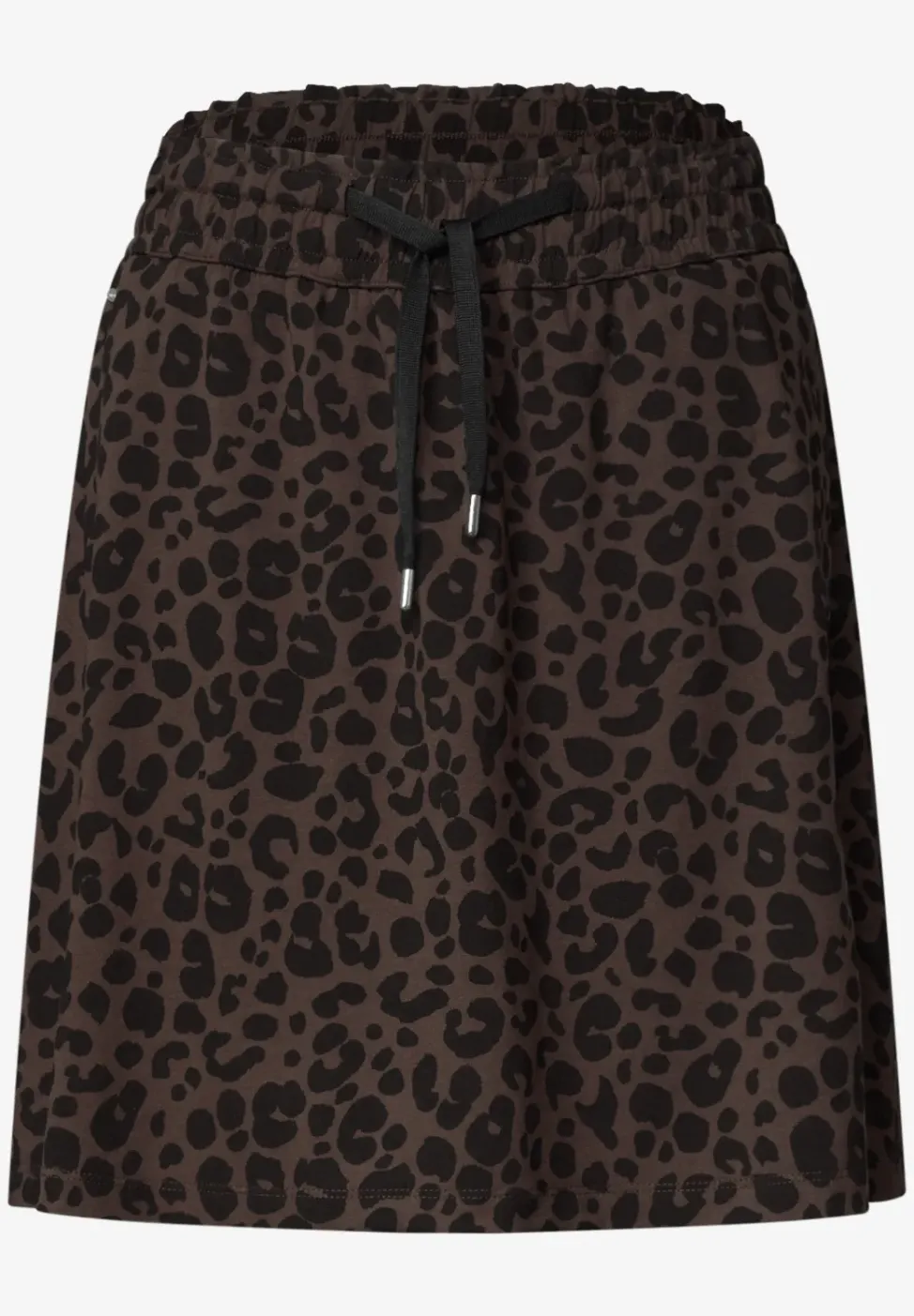 Knielange rok met elastische tailleband