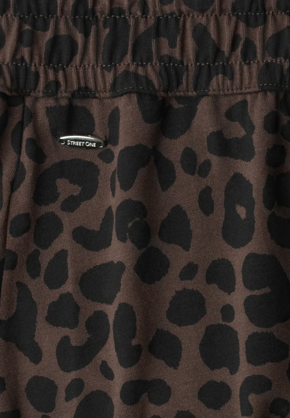 Knielange rok met elastische tailleband