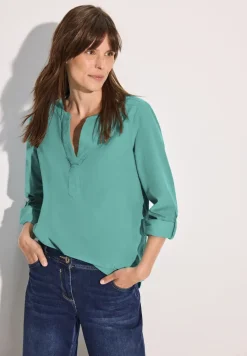 Koordblouse in effen kleur