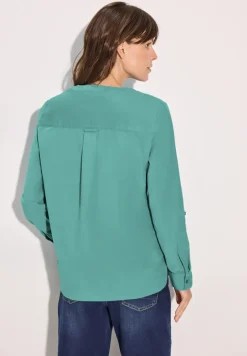 Koordblouse in effen kleur