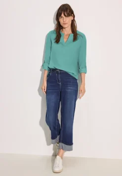 Koordblouse in effen kleur