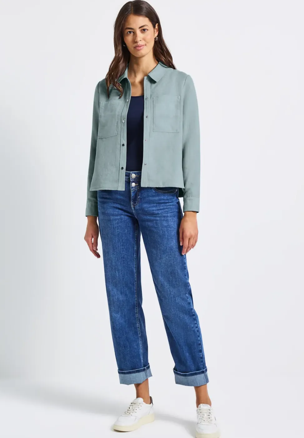 Kort mini corduroy overhemd
