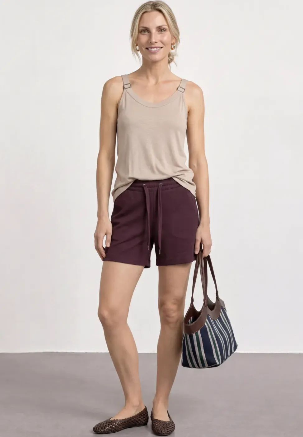 Korte broek met structuur in Loose Fit