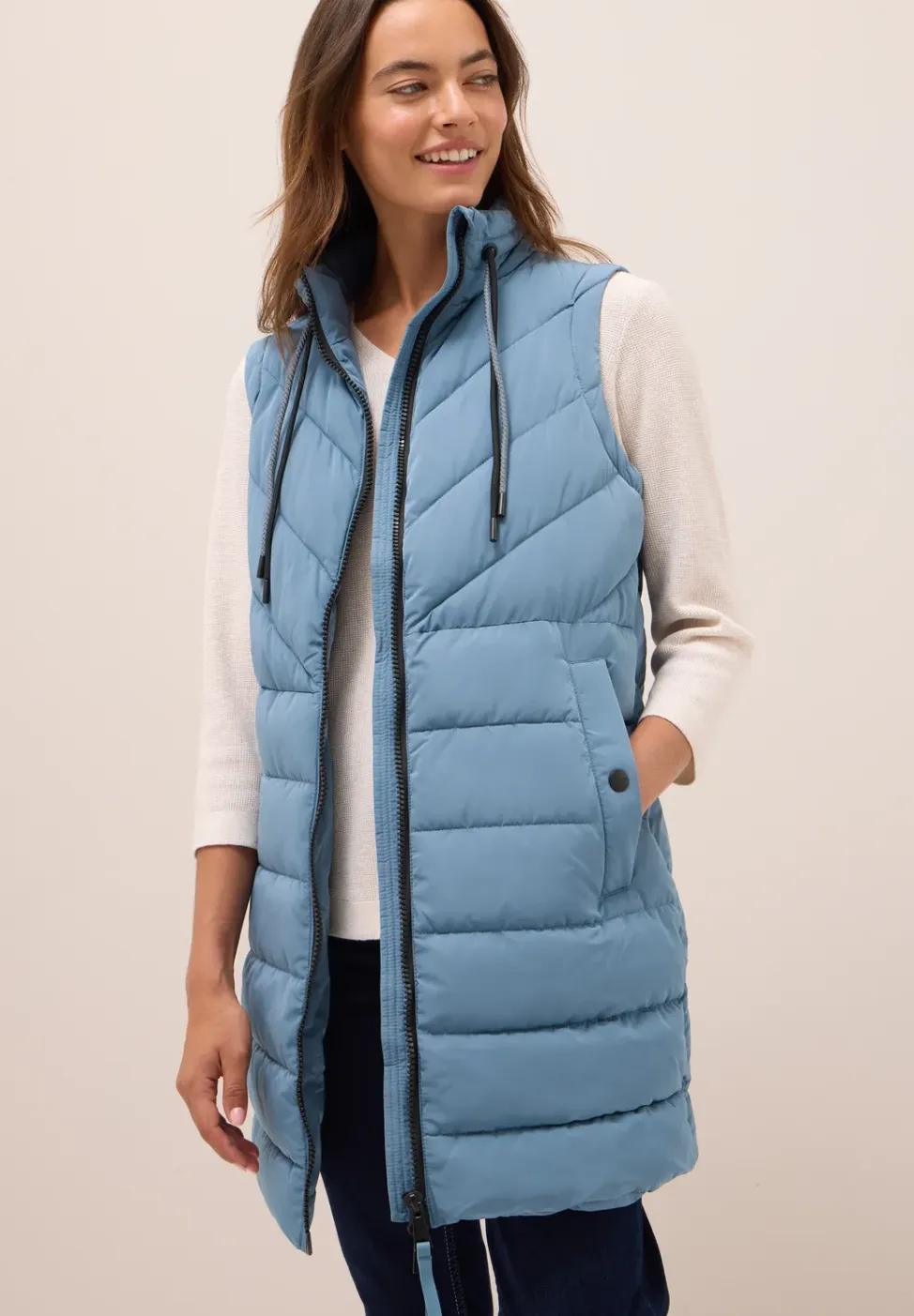 Lang gewatteerd vest