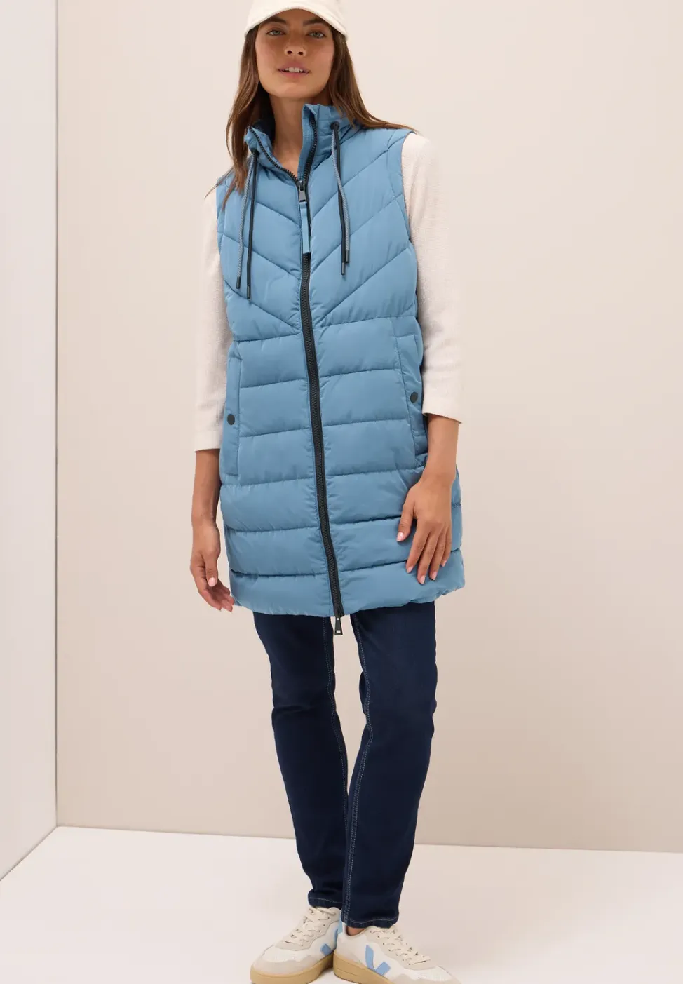 Lang gewatteerd vest