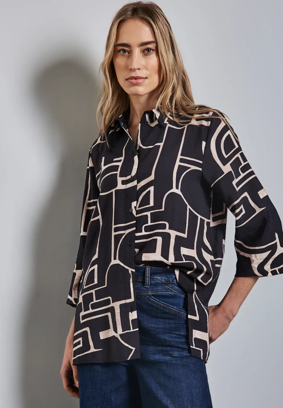 Lange blouse met omslag