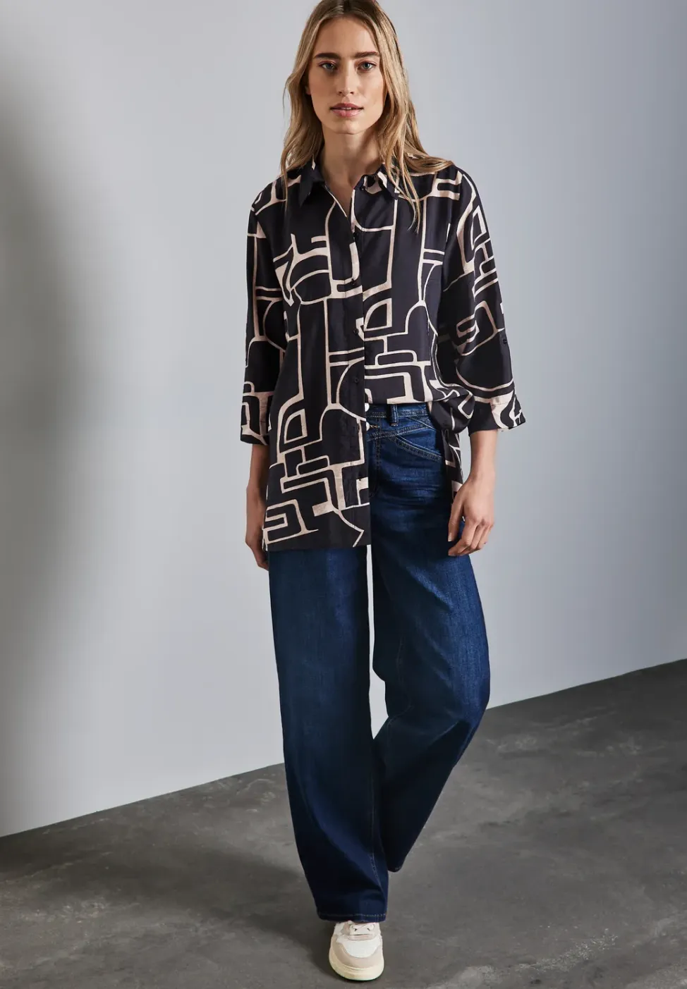 Lange blouse met omslag