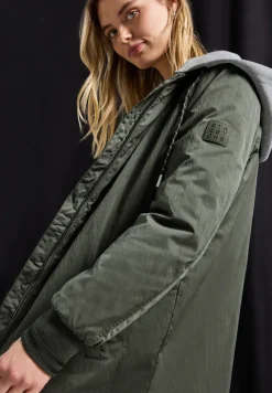 Lange blouson met capuchon