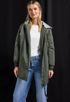 Lange blouson met capuchon