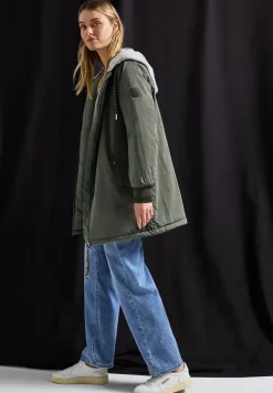 Lange blouson met capuchon