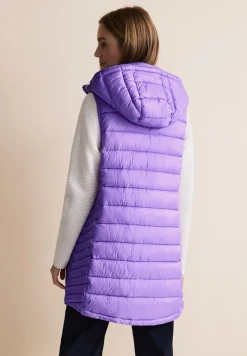 Lange bodywarmer met capuchon
